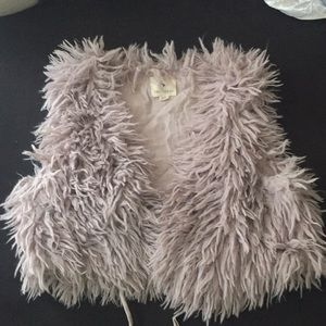 Forever 21 Shaggy Fur Crop Vest